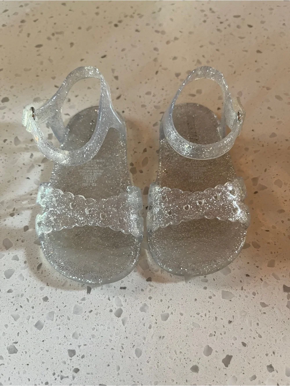 Kids Clear Glitter Jelly Sandals